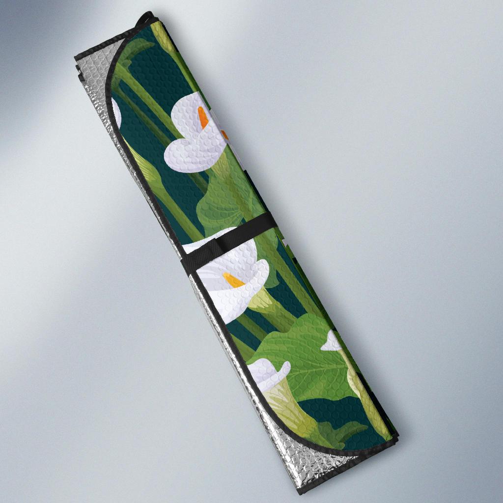 Lily Pattern Print Design 04 Car Sun Shades-JORJUNE.COM