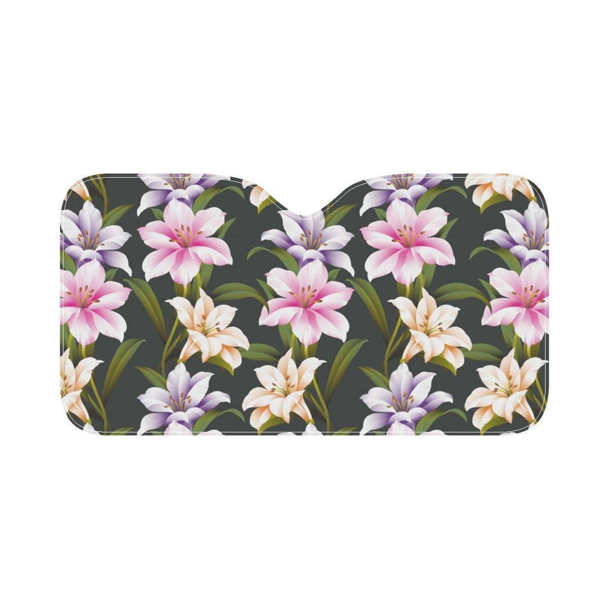 Lily Pattern Print Design LY01 Car Sun Shade-JorJune