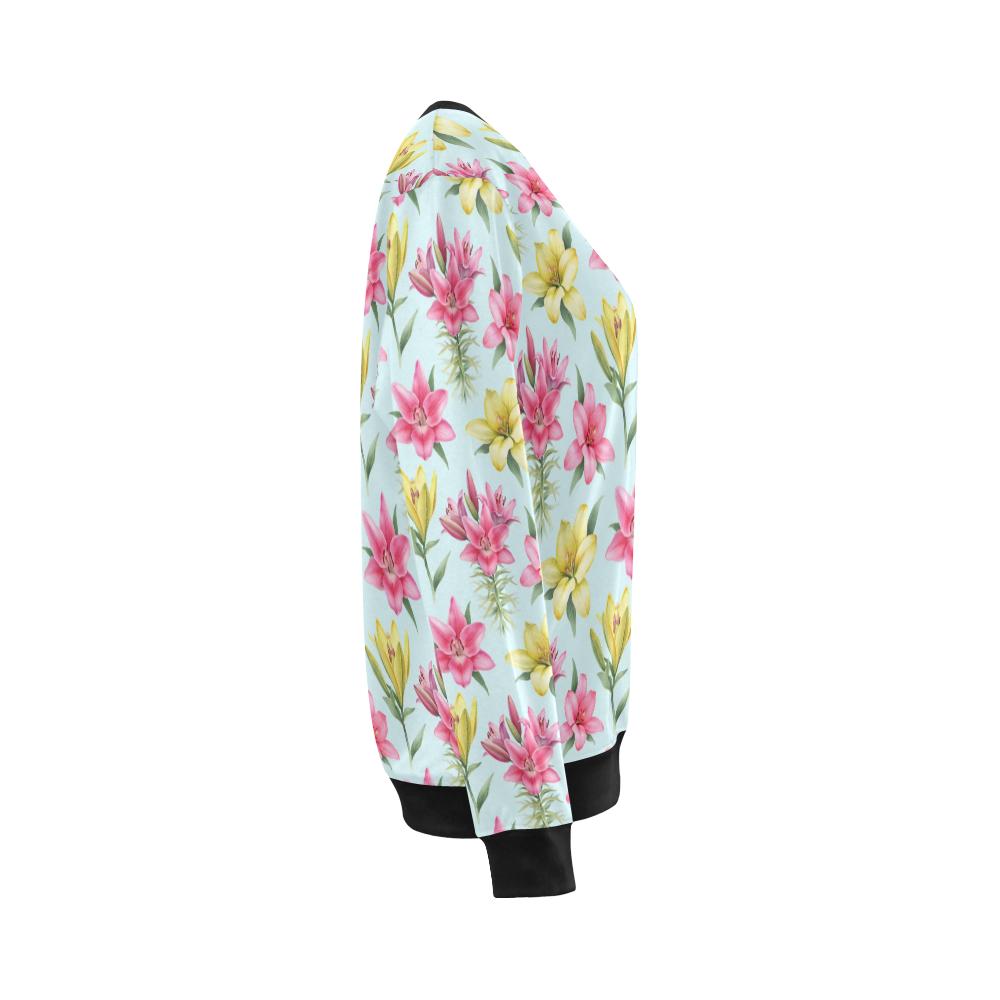Lily Pattern Print Design LY010 Women Long Sleeve Sweatshirt-JorJune