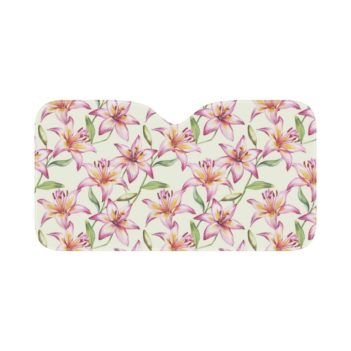Lily Pattern Print Design LY011 Car Sun Shade-JorJune