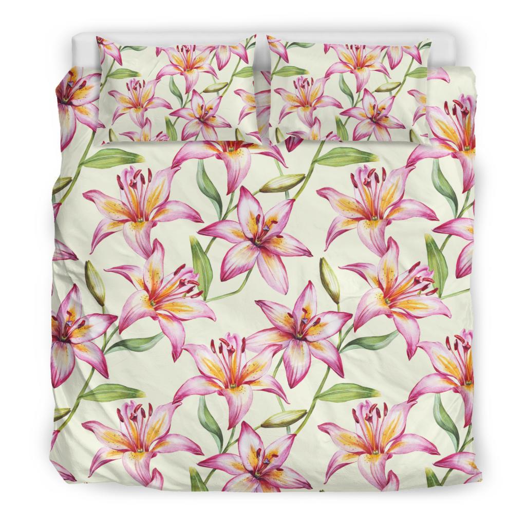 Lily Pattern Print Design LY011 Duvet Cover Bedding Set-JORJUNE.COM