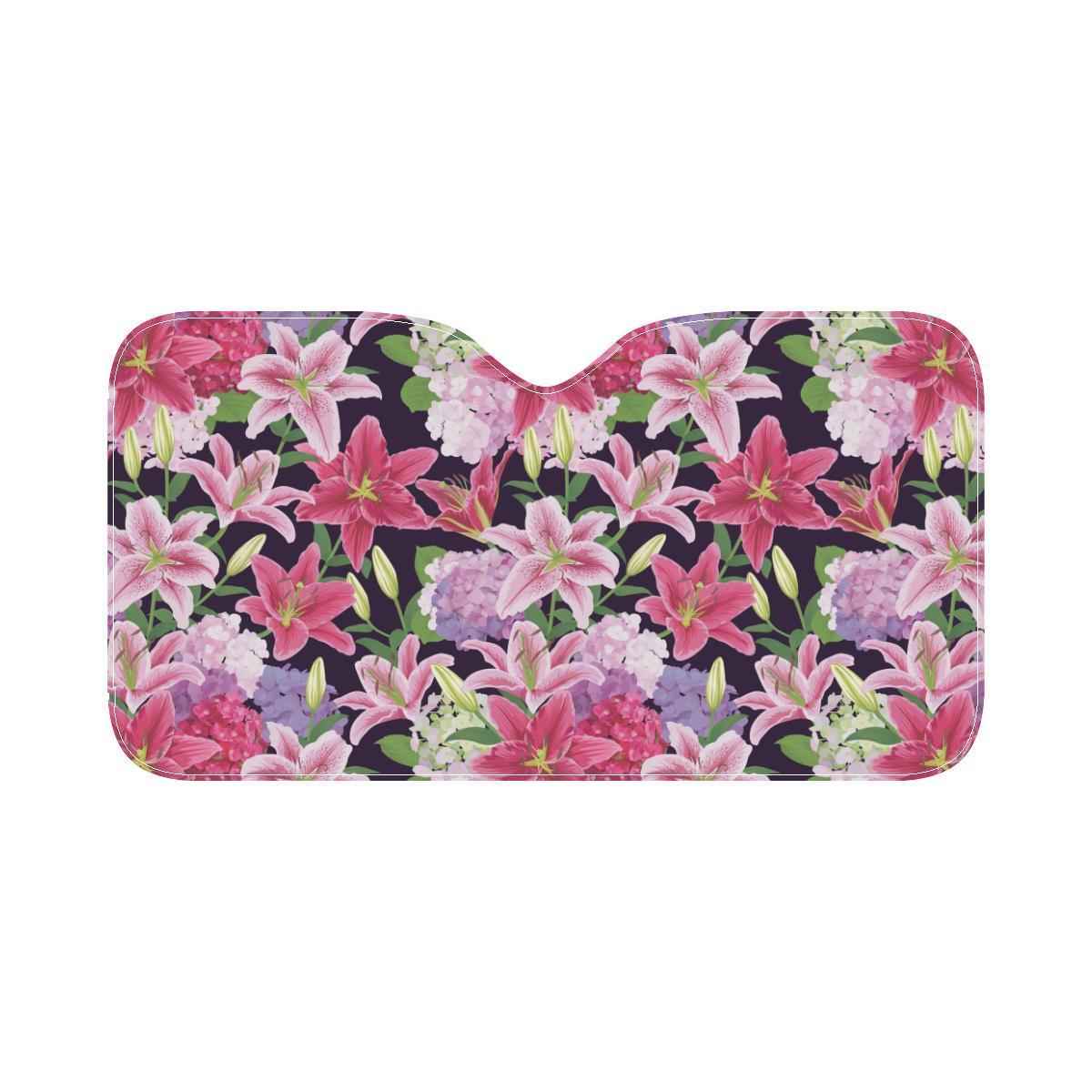 Lily Pattern Print Design LY017 Car Sun Shade-JorJune