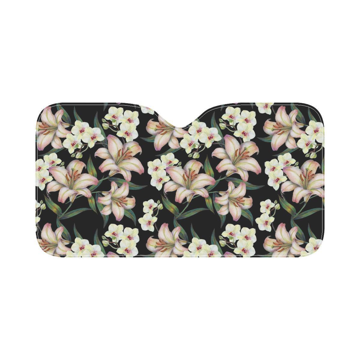 Lily Pattern Print Design LY03 Car Sun Shade-JorJune