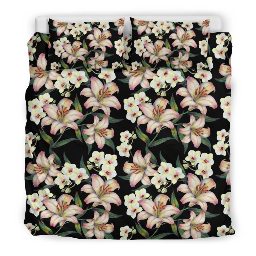 Lily Pattern Print Design LY03 Duvet Cover Bedding Set-JORJUNE.COM