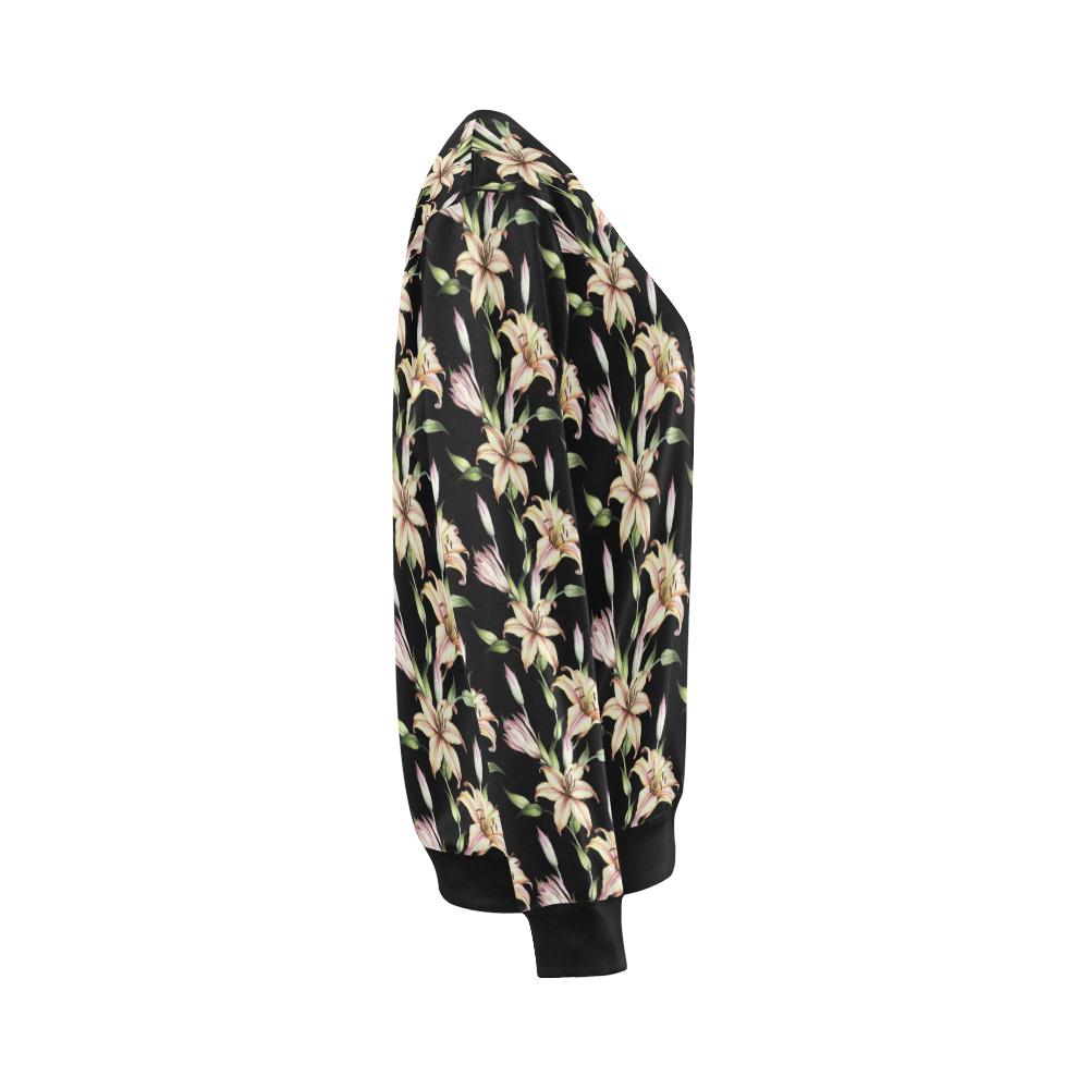Lily Pattern Print Design LY05 Women Long Sleeve Sweatshirt-JorJune
