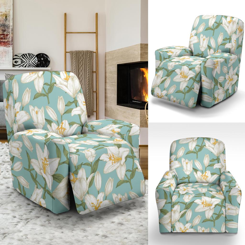 Lily Pattern Print Design LY09 Recliner Slipcover-JORJUNE.COM