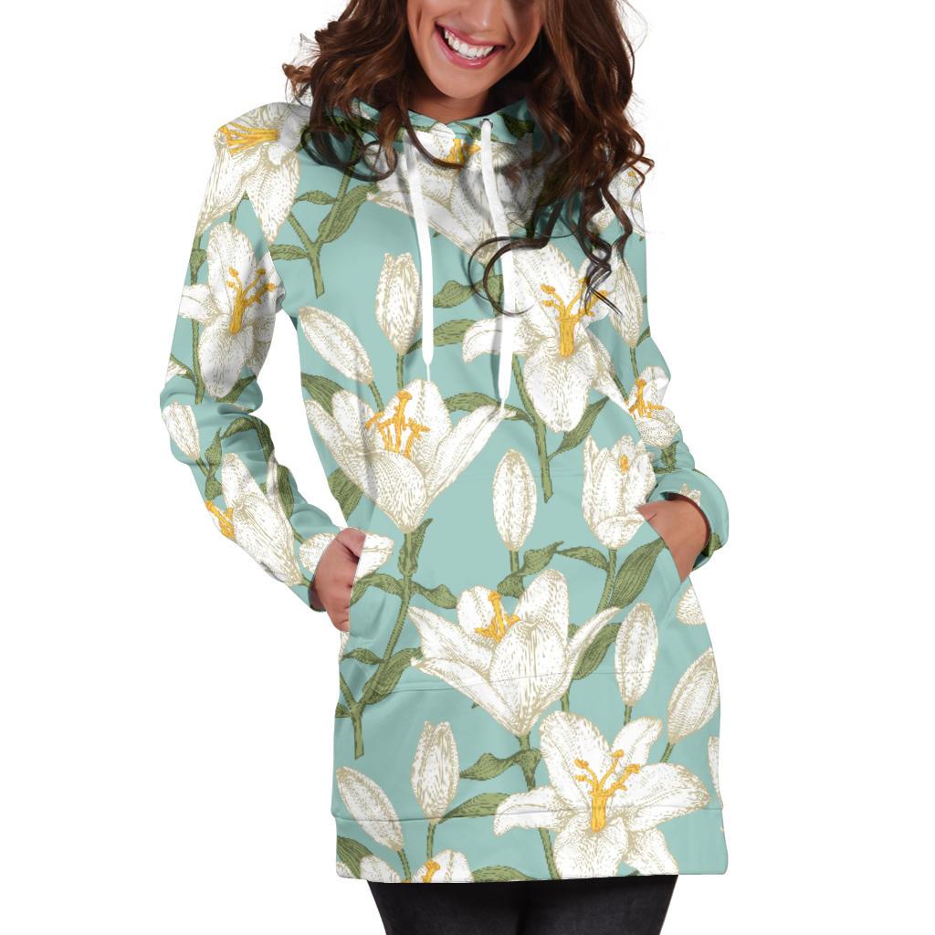 Lily Pattern Print Design LY09 Women Hoodie Dress