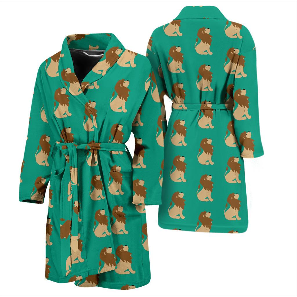 Lion Pattern Print Design 02 Men Bathrobe-JORJUNE.COM