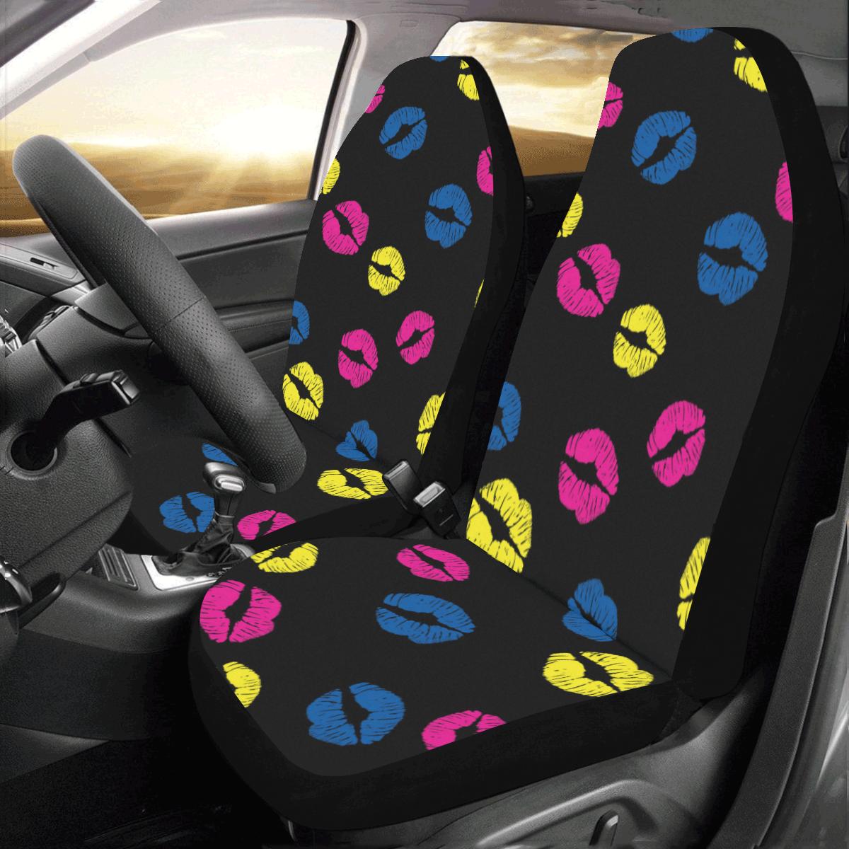 Lip Neon Color Pattern Print Design 01 Car Seat Covers (Set of 2)-JORJUNE.COM