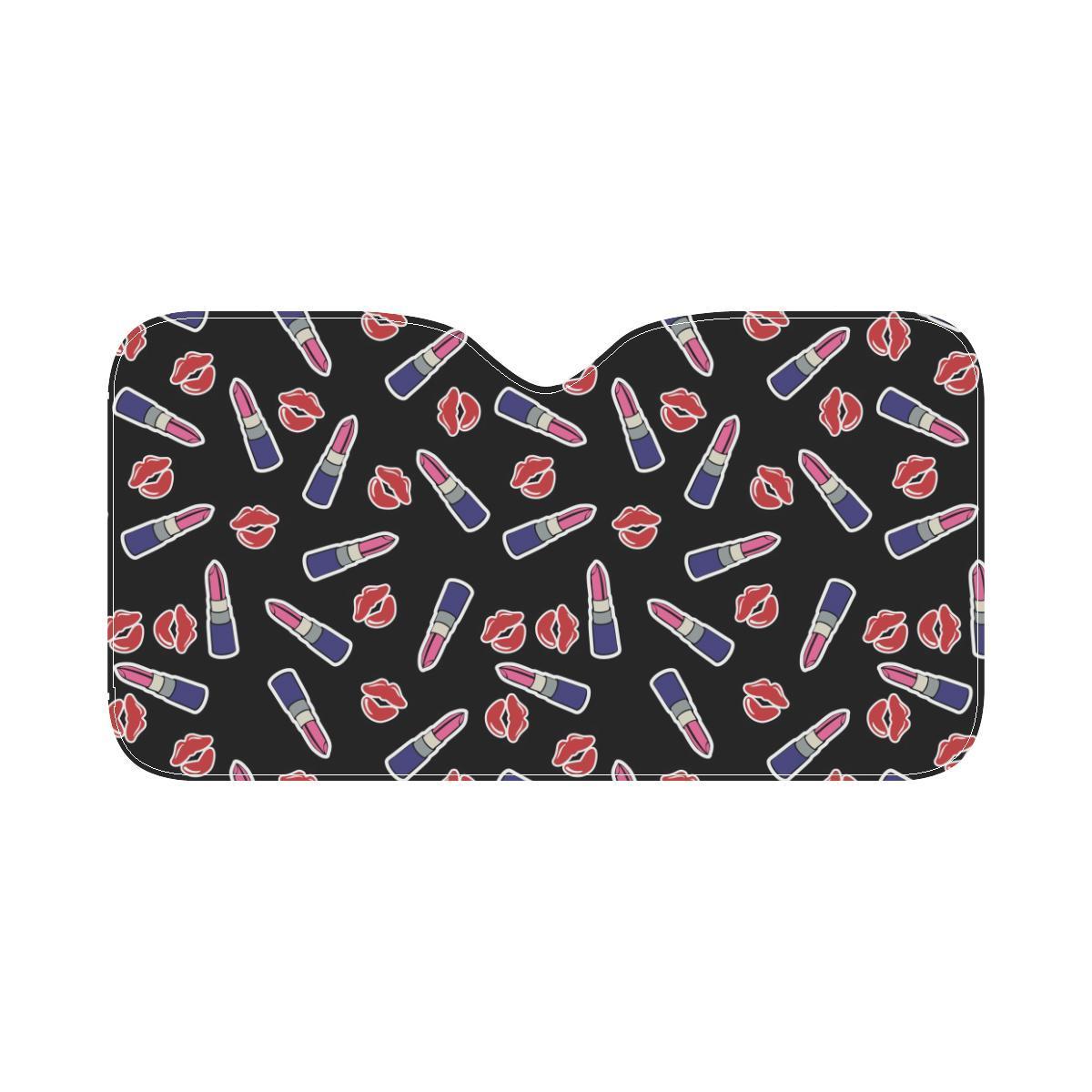 Lipstick Pattern Print Design LT01 Car Sun Shade-JorJune