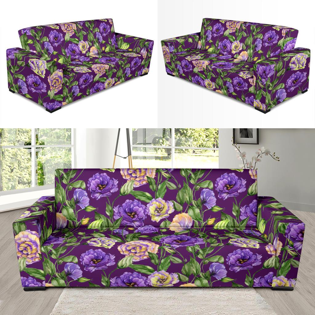 Lisianthus Pattern Print Design LT03 Sofa Slipcover-JORJUNE.COM