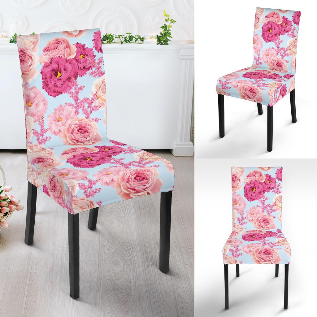 Lisianthus Pattern Print Design LT05 Dining Chair Slipcover-JORJUNE.COM