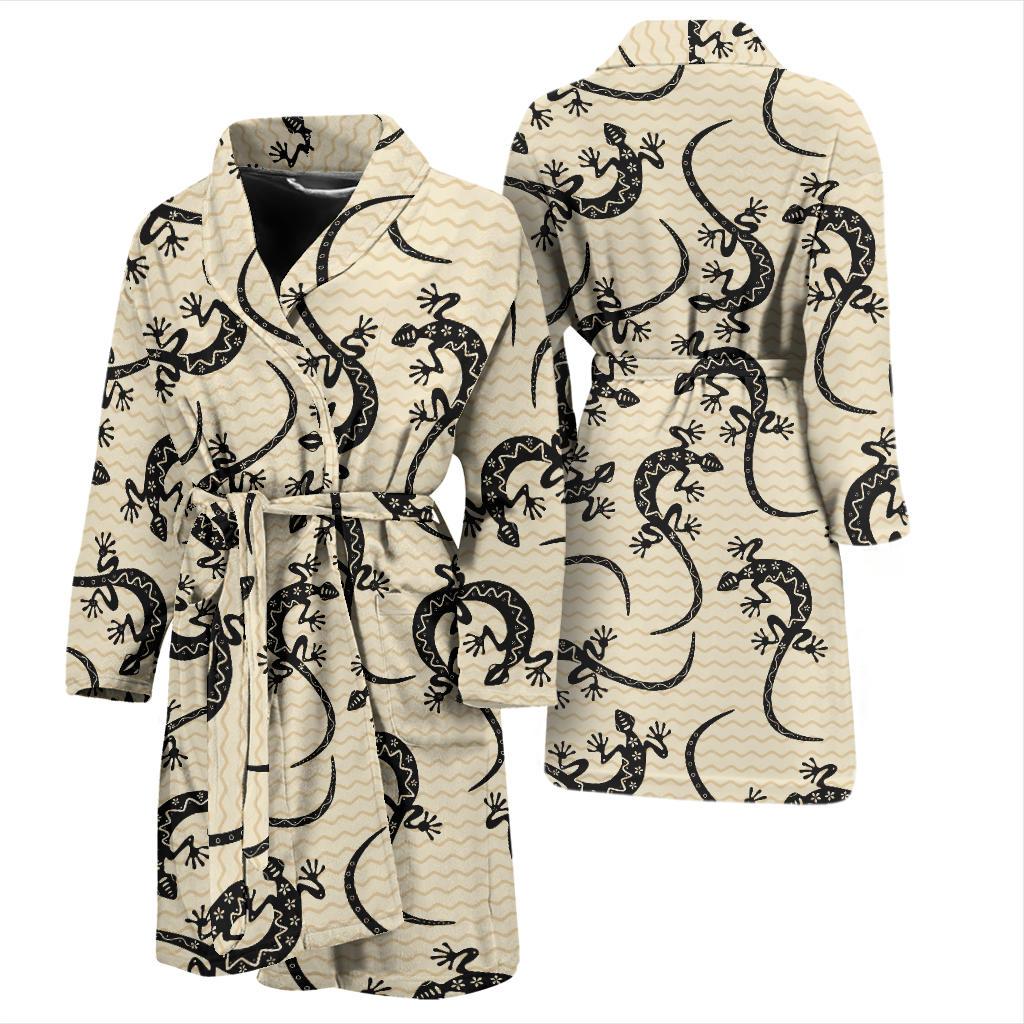 lizard Pattern Print Design 02 Men Bathrobe-JORJUNE.COM