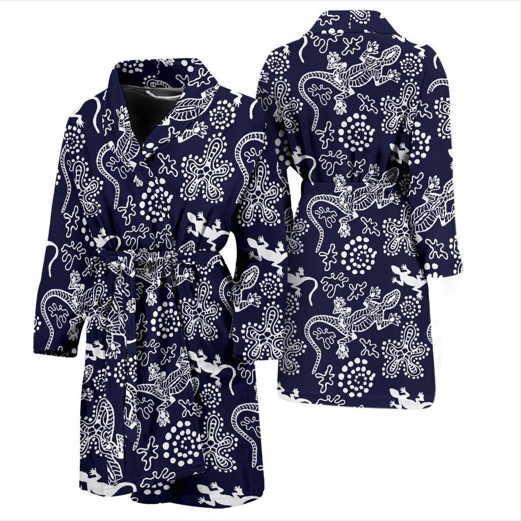 lizard Pattern Print Design 03 Men Bathrobe-JORJUNE.COM