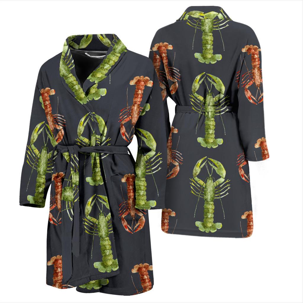 Lobster Pattern Print Design 01 Men Bathrobe-JORJUNE.COM