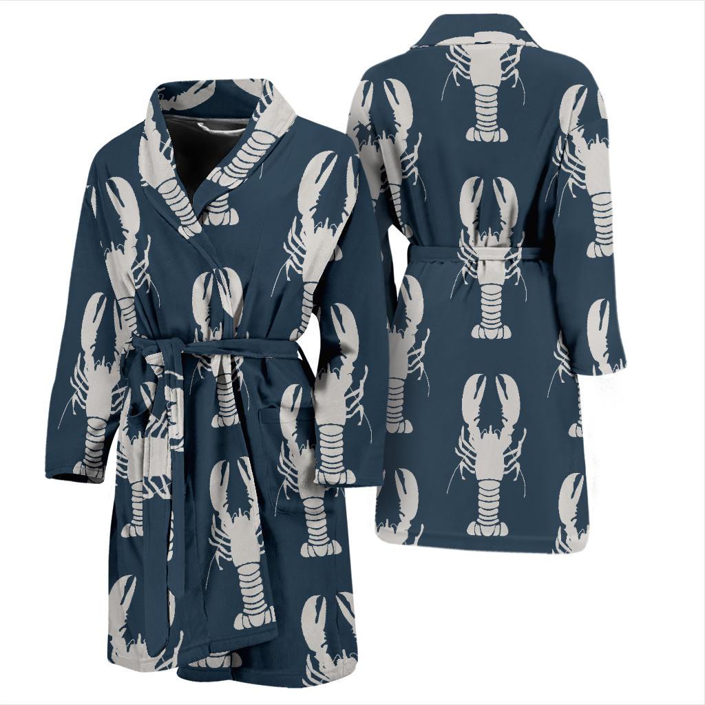 Lobster Pattern Print Design 02 Men Bathrobe-JORJUNE.COM
