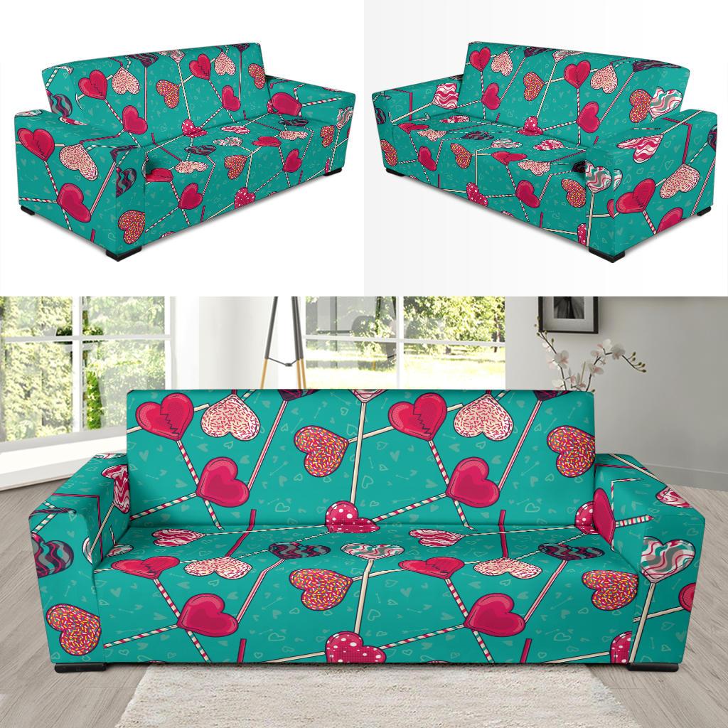 Lollipop Pattern Print Design LL01 Sofa Slipcover-JORJUNE.COM
