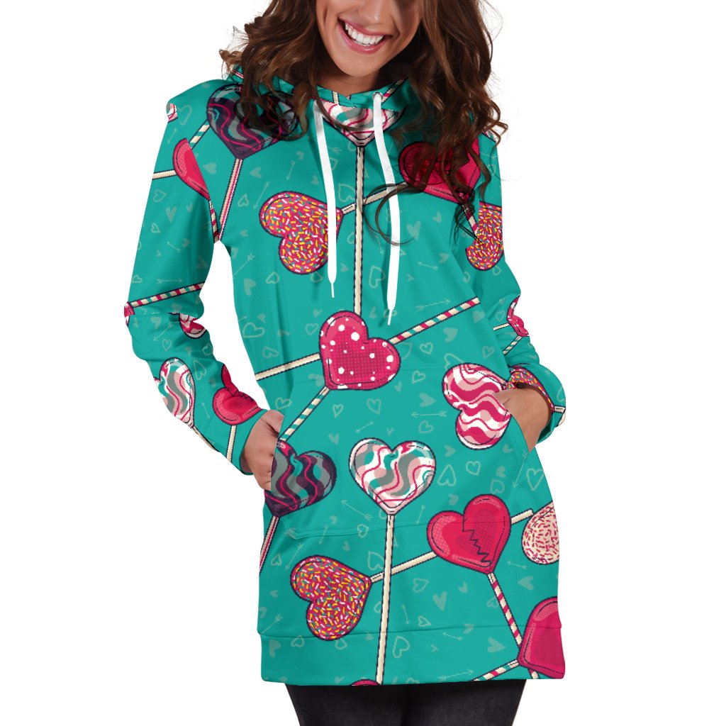 Lollipop Pattern Print Design LL01 Women Hoodie Dress