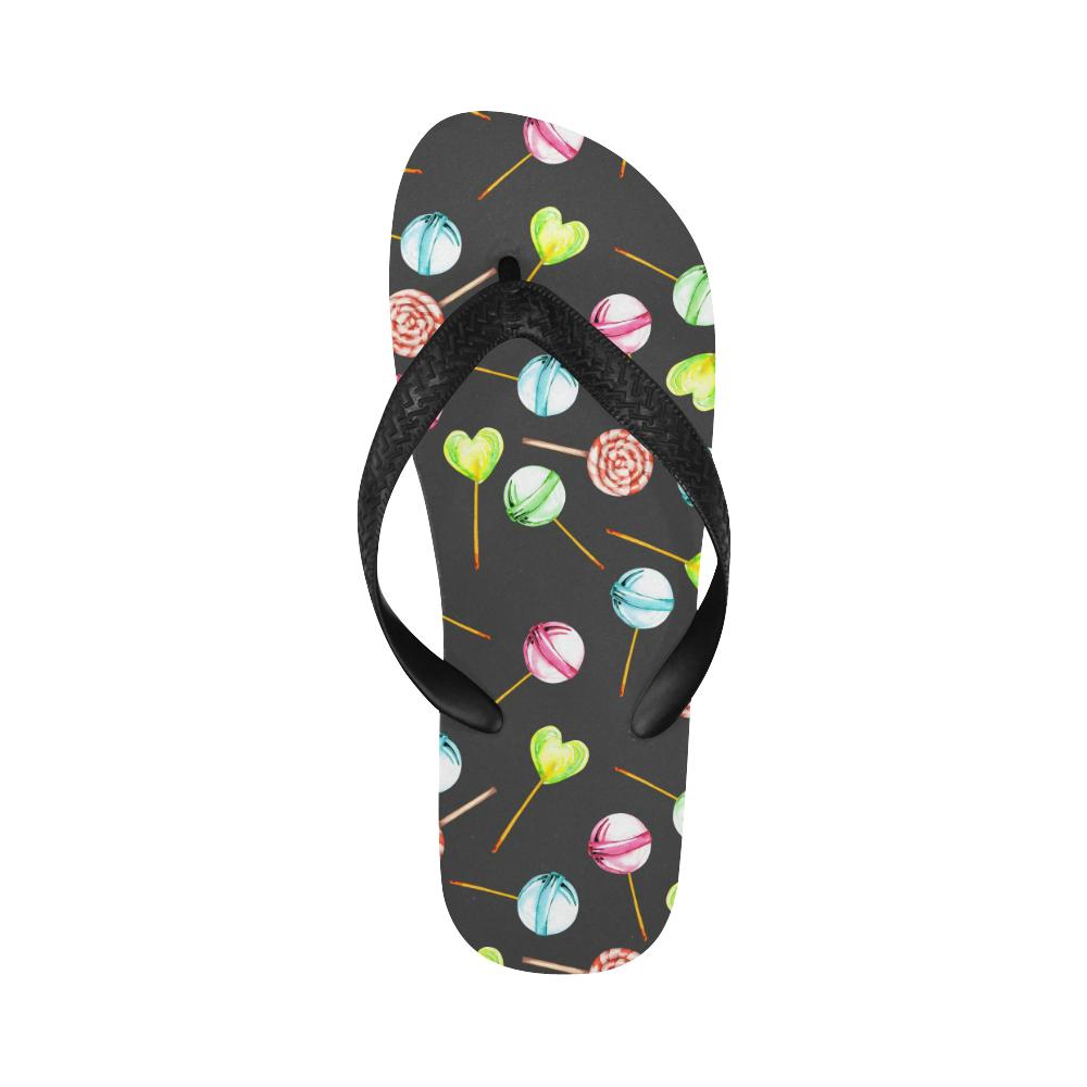 Lollipop Pattern Print Design LL02 Flip Flops-JorJune