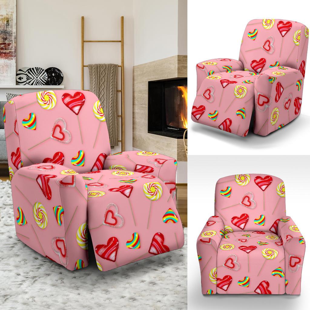 Lollipop Pattern Print Design LL05 Recliner Slipcover-JORJUNE.COM