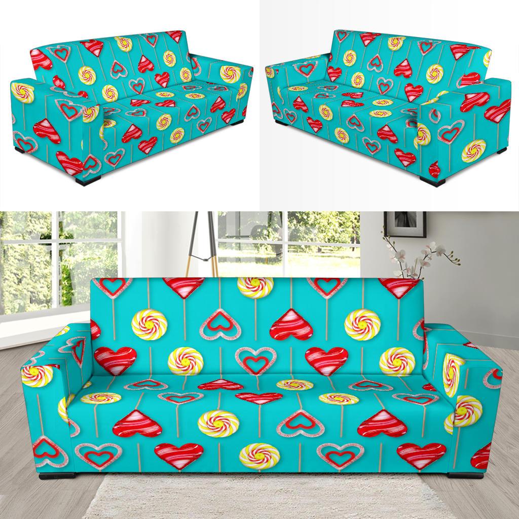 Lollipop Pattern Print Design LL06 Sofa Slipcover-JORJUNE.COM