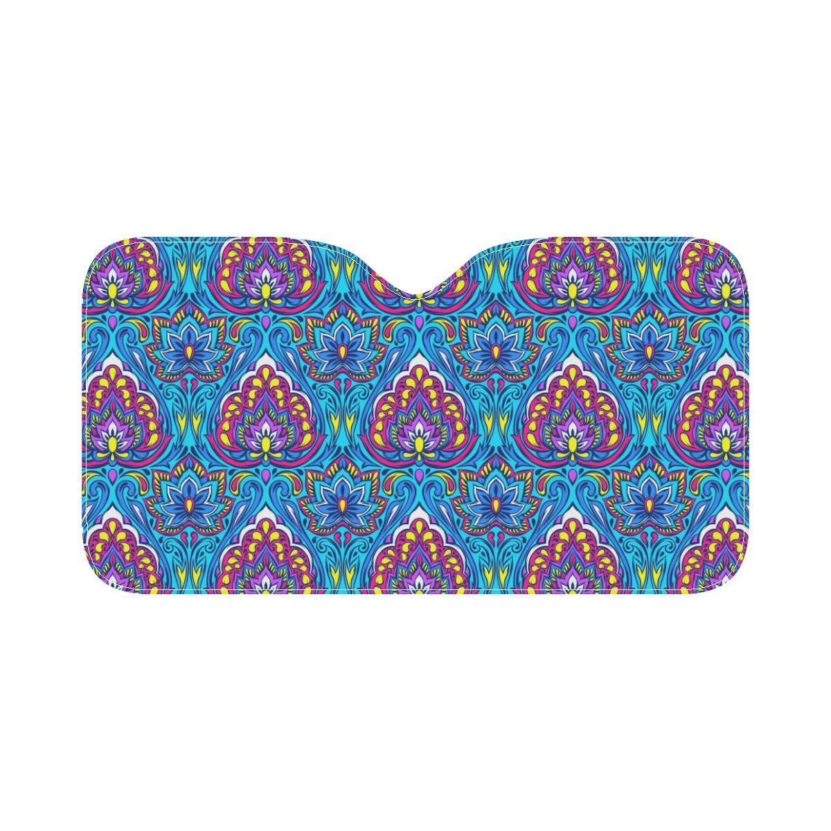lotus Boho Pattern Print Design LO010 Car Sun Shade-JorJune