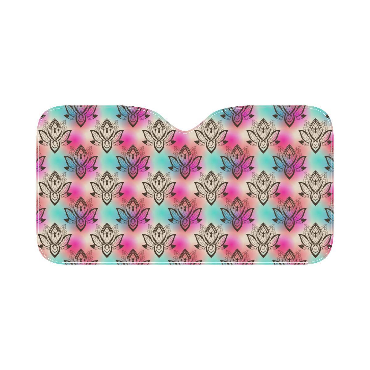 lotus Boho Pattern Print Design LO02 Car Sun Shade-JorJune
