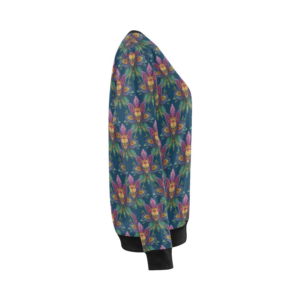 lotus Boho Pattern Print Design LO04 Women Long Sleeve Sweatshirt-JorJune