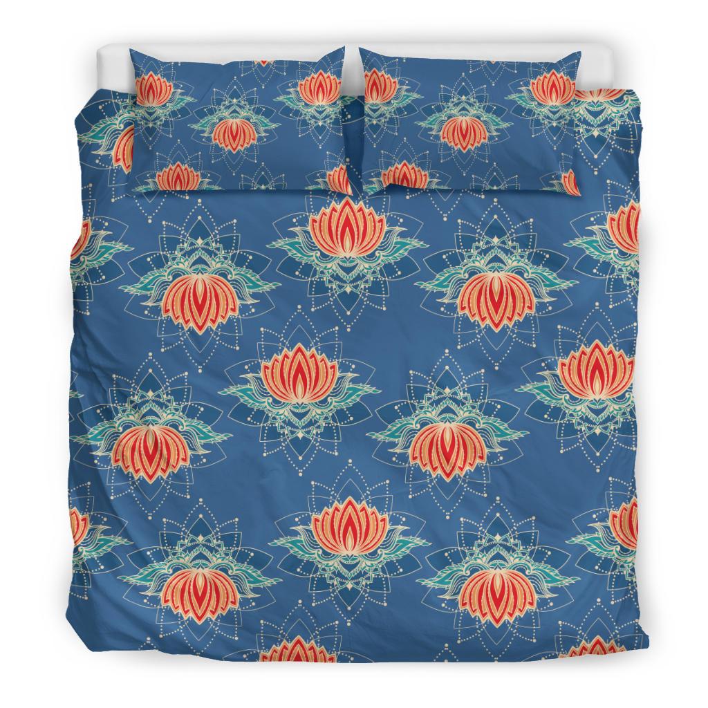 Lotus Boho Pattern Print Design LO07 Duvet Cover Bedding Set-JORJUNE.COM