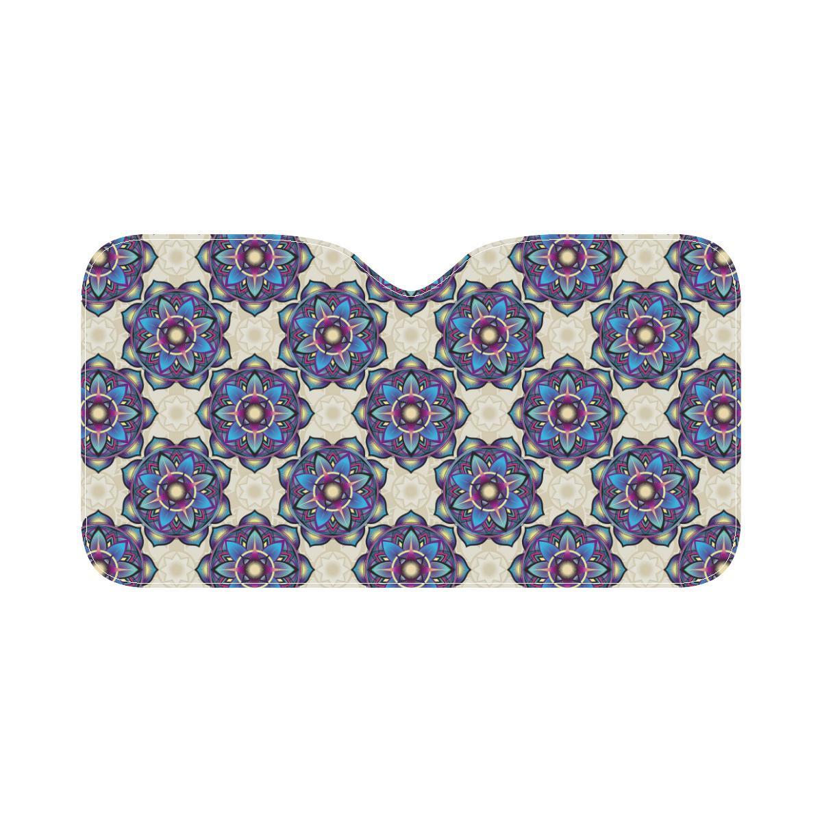 lotus Boho Pattern Print Design LO08 Car Sun Shade-JorJune