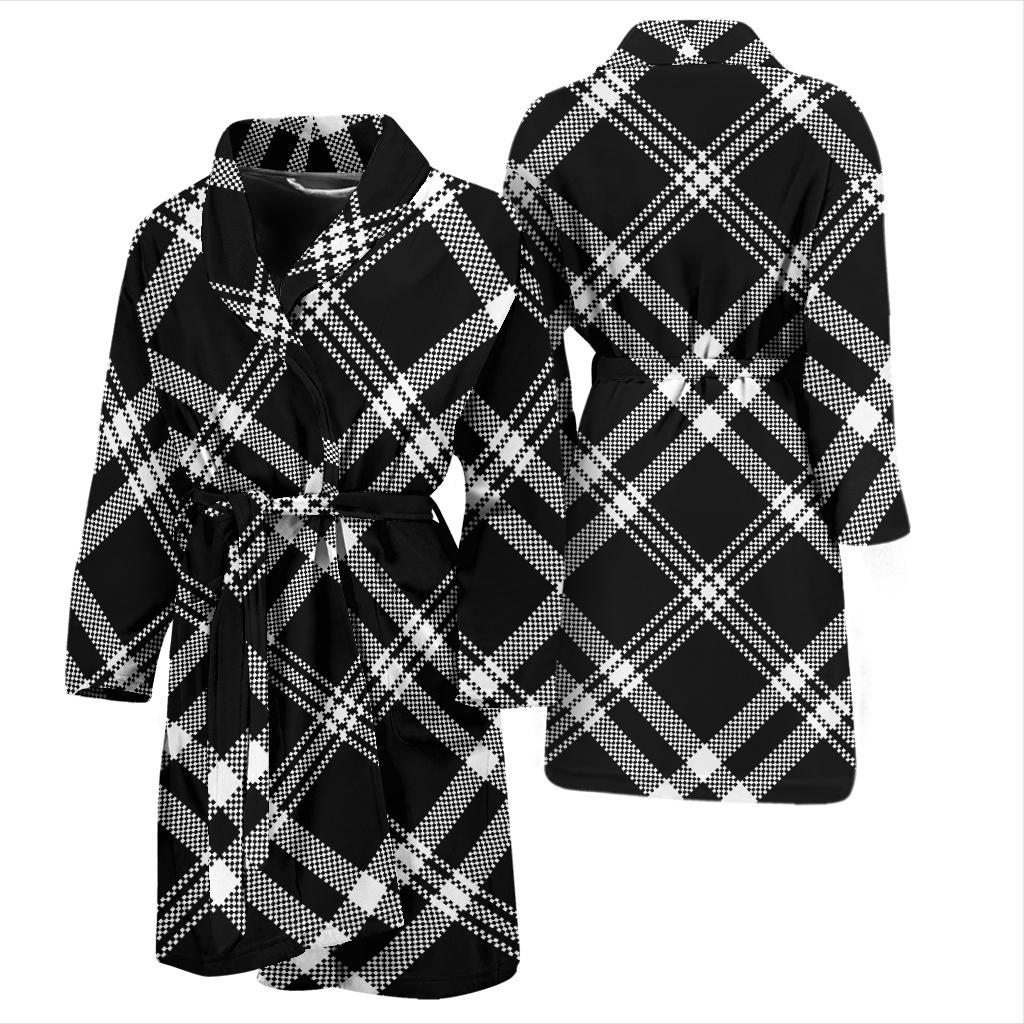 Madras Pattern Print Design 03 Men Bathrobe-JORJUNE.COM