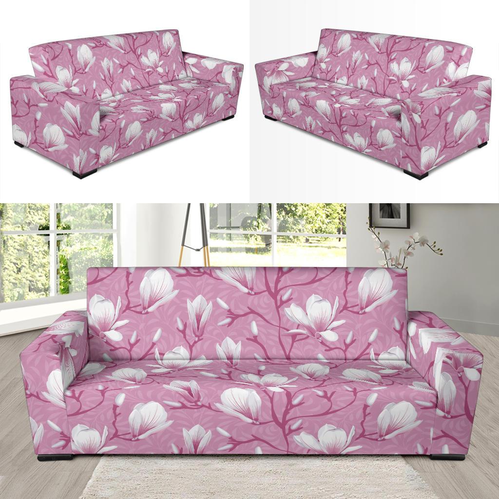 Magnolia Pattern Print Design MAG05 Sofa Slipcover-JORJUNE.COM
