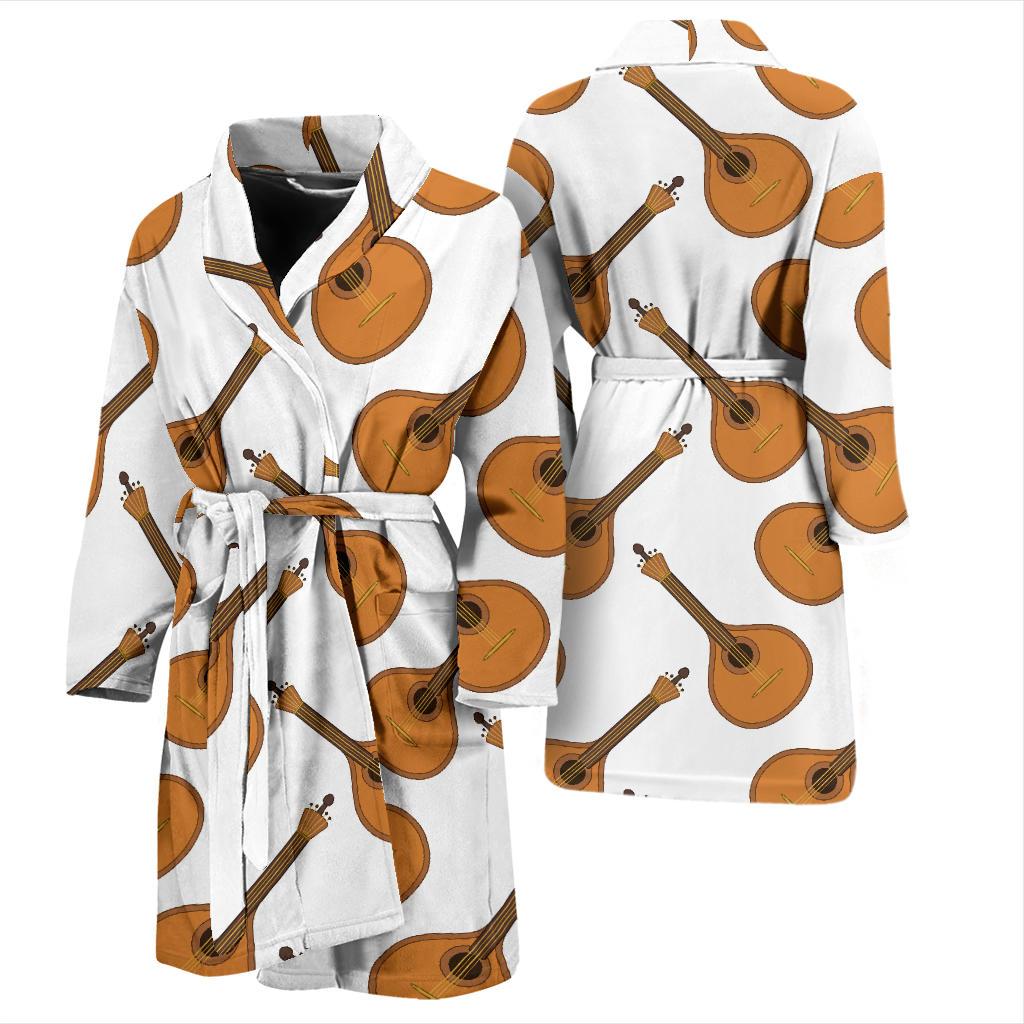 Mandolin Pattern Print Design 01 Men Bathrobe-JORJUNE.COM
