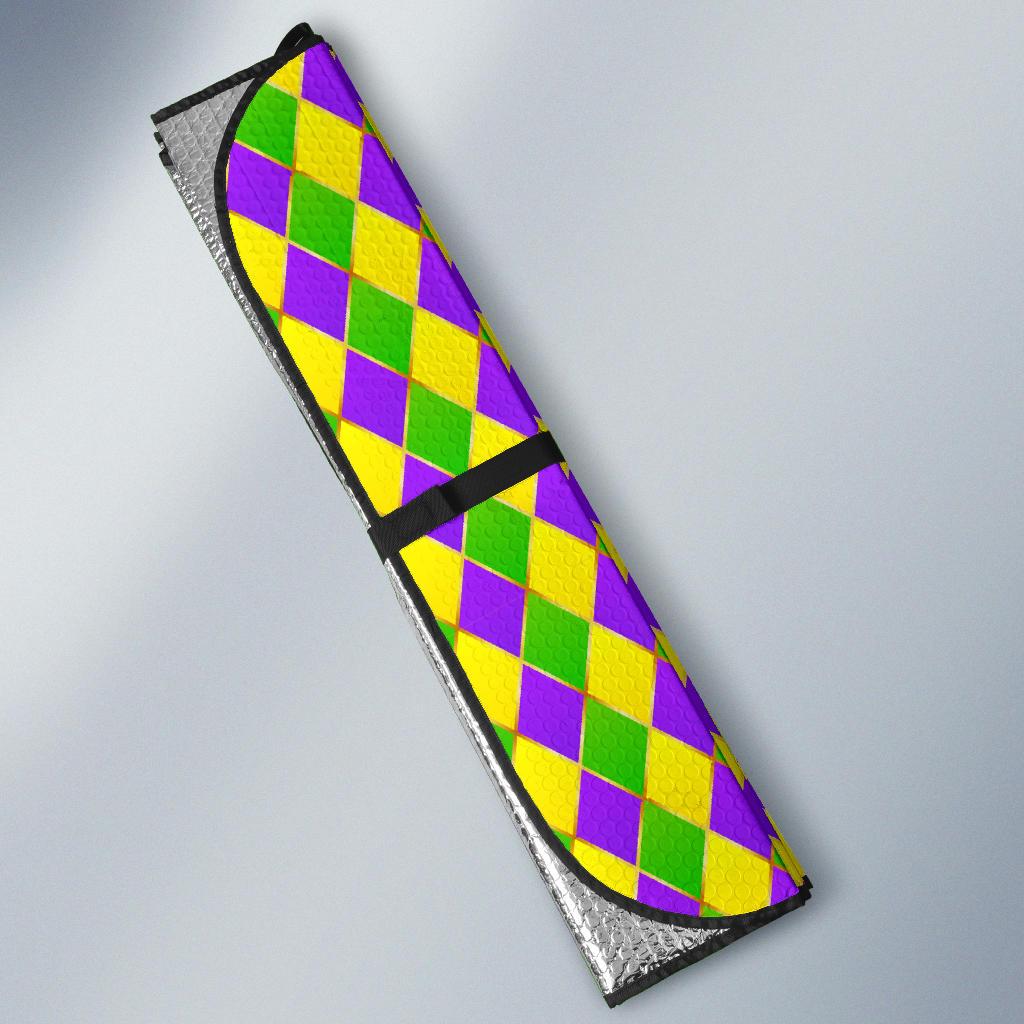 Mardi Gras Pattern Print Design 01 Car Sun Shades-JORJUNE.COM