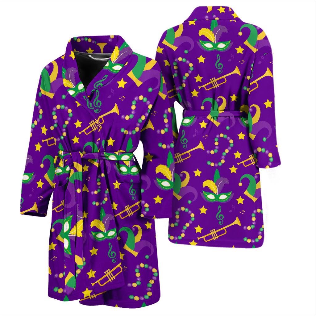 Mardi Gras Pattern Print Design 06 Men Bathrobe-JORJUNE.COM