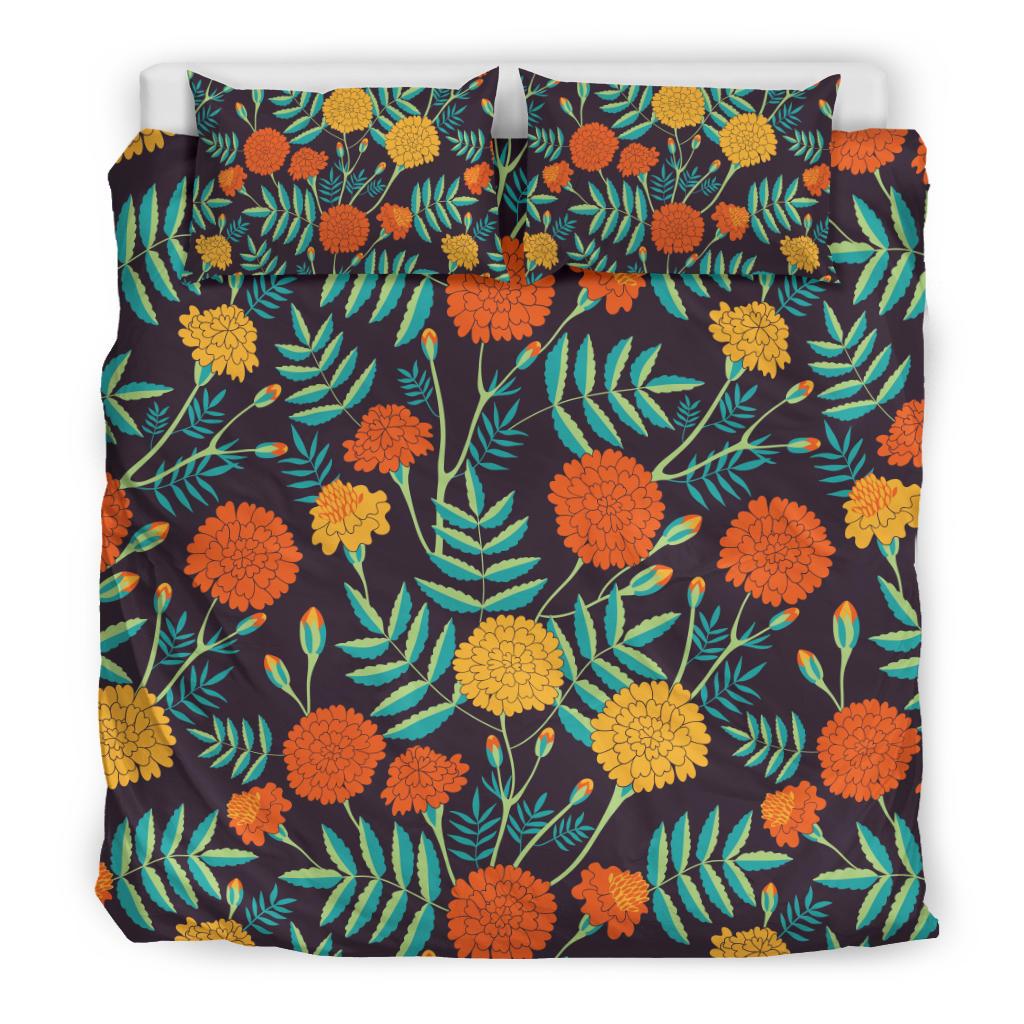 Marigold Pattern Print Design MR01 Duvet Cover Bedding Set-JORJUNE.COM