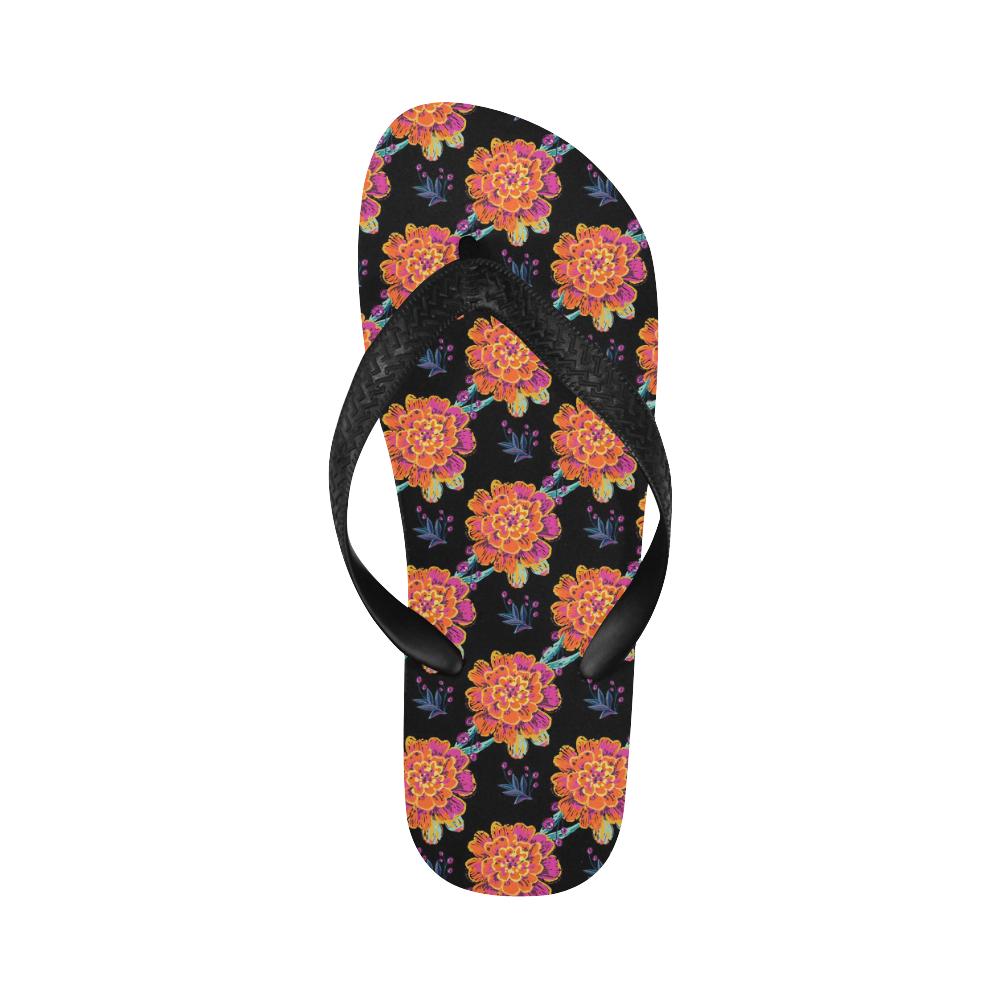Marigold Pattern Print Design MR04 Flip Flops-JorJune