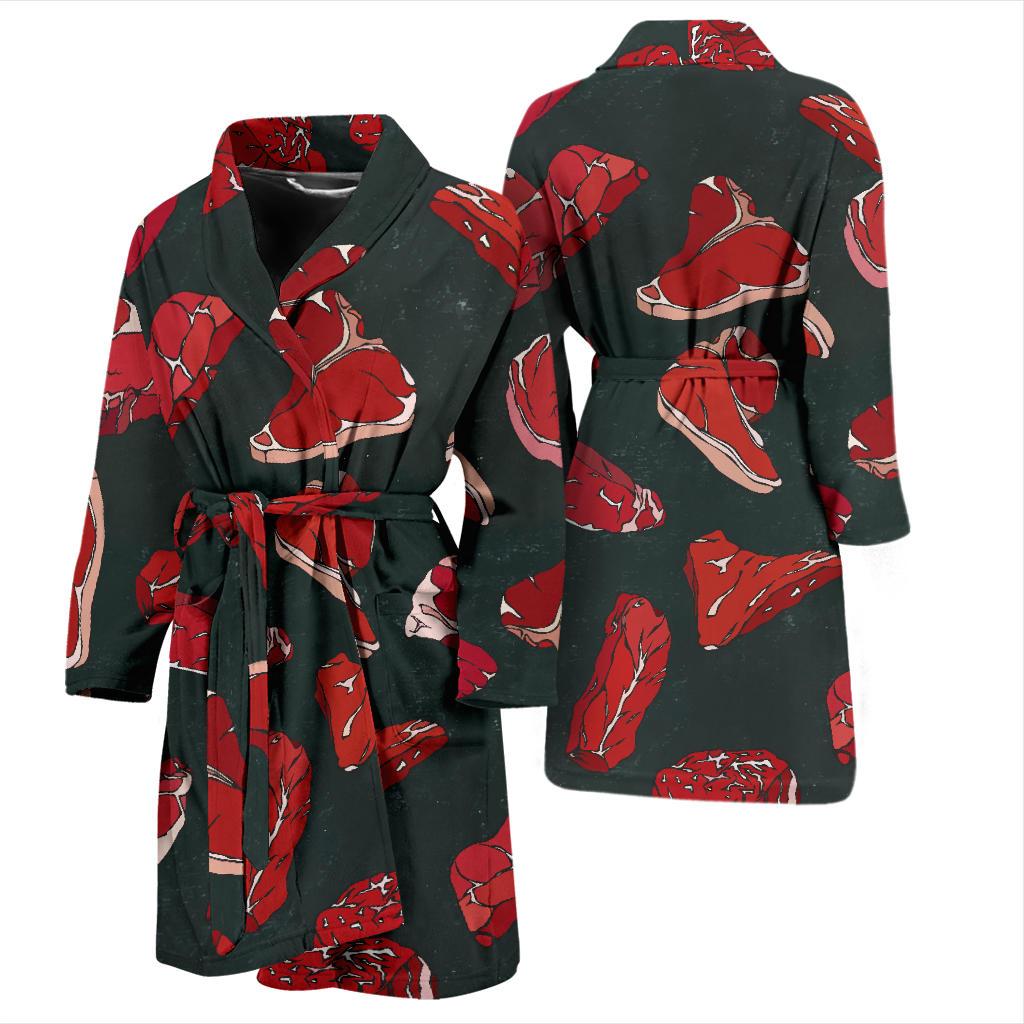 Meat Pattern Print Design 01 Men Bathrobe-JORJUNE.COM