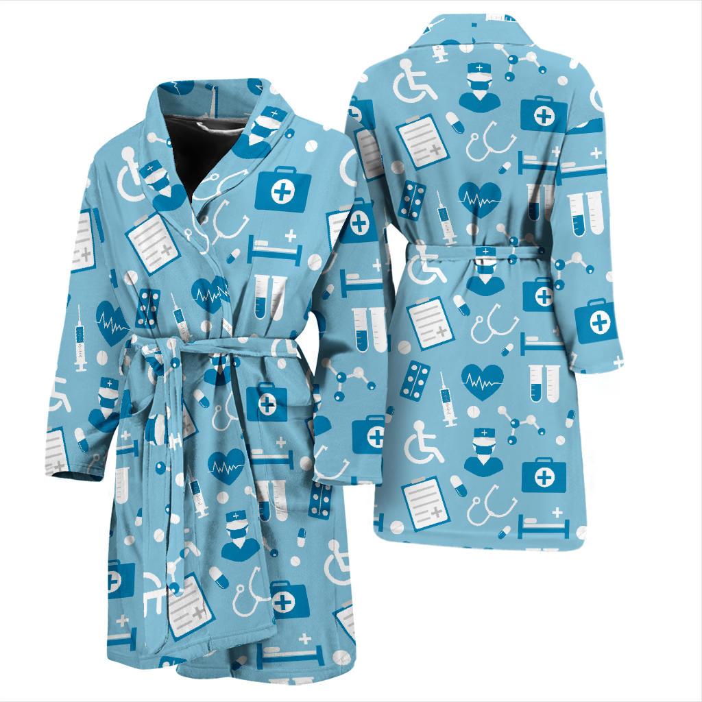 Medical Pattern Print Design 05 Men Bathrobe-JORJUNE.COM