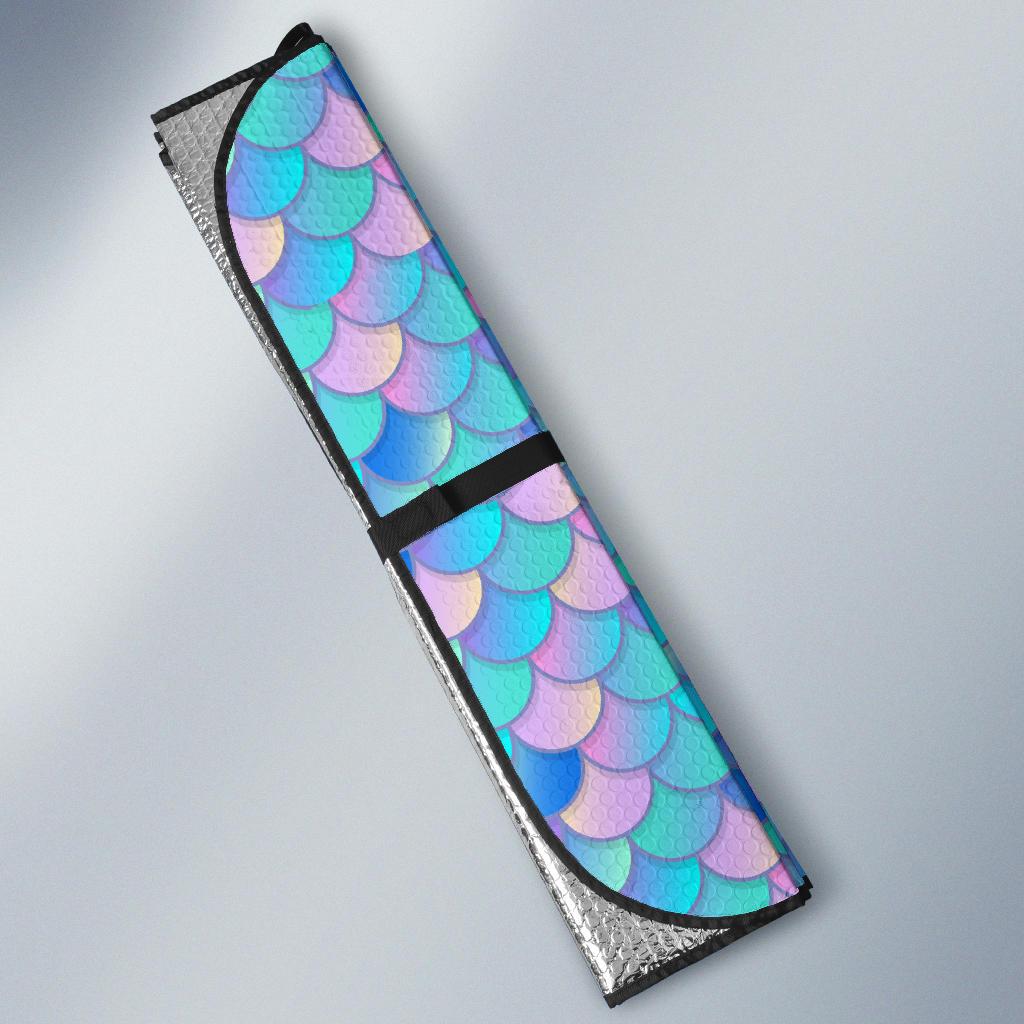 Mermaid Scales Pastel Pattern Print Design 07 Car Sun Shades-JORJUNE.COM