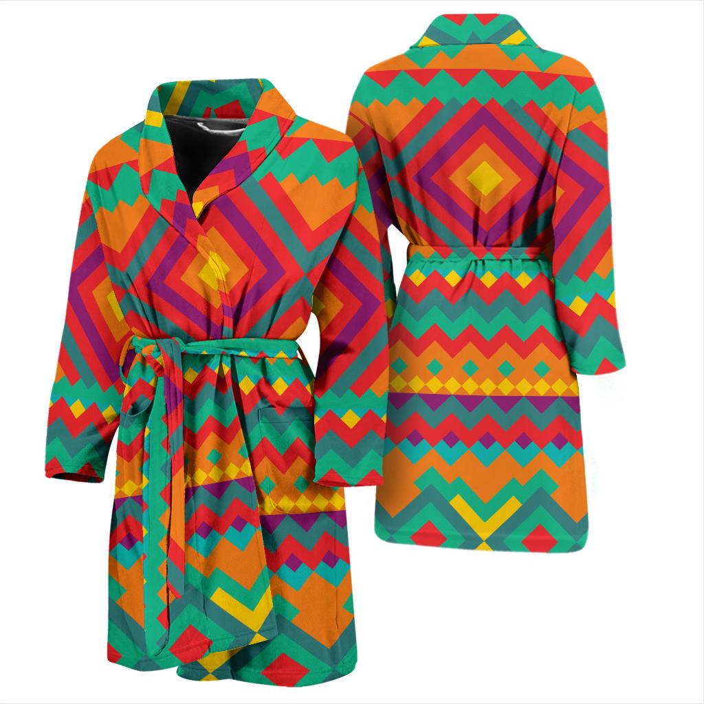 Mexican Pattern Print Design 04 Men Bathrobe-JORJUNE.COM