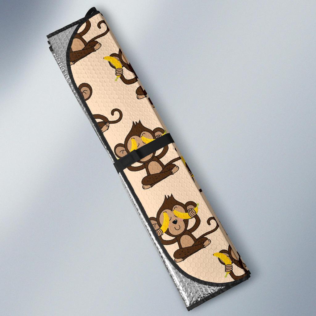 Monkey Pattern Print Design 03 Car Sun Shades-JORJUNE.COM