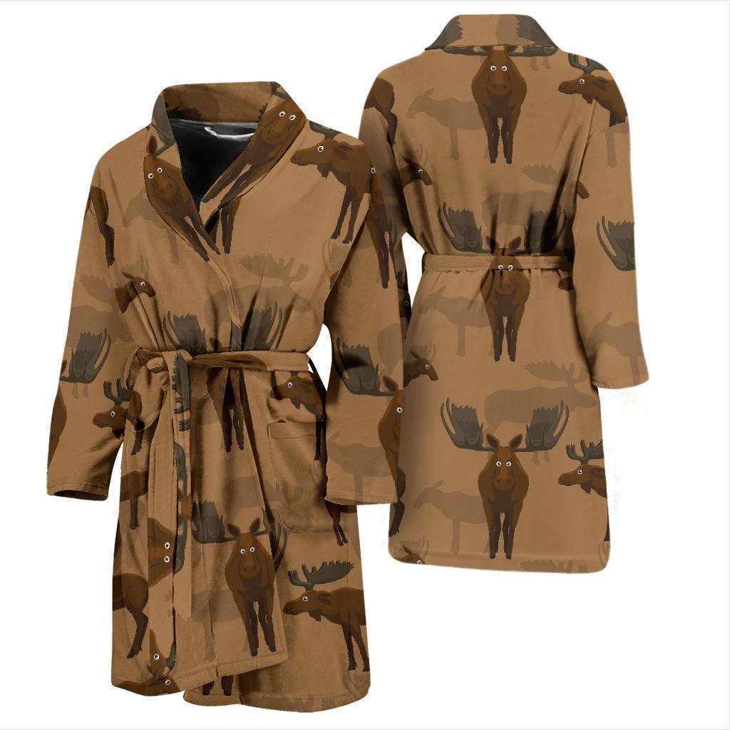 Moose Pattern Print Design 03 Men Bathrobe-JORJUNE.COM