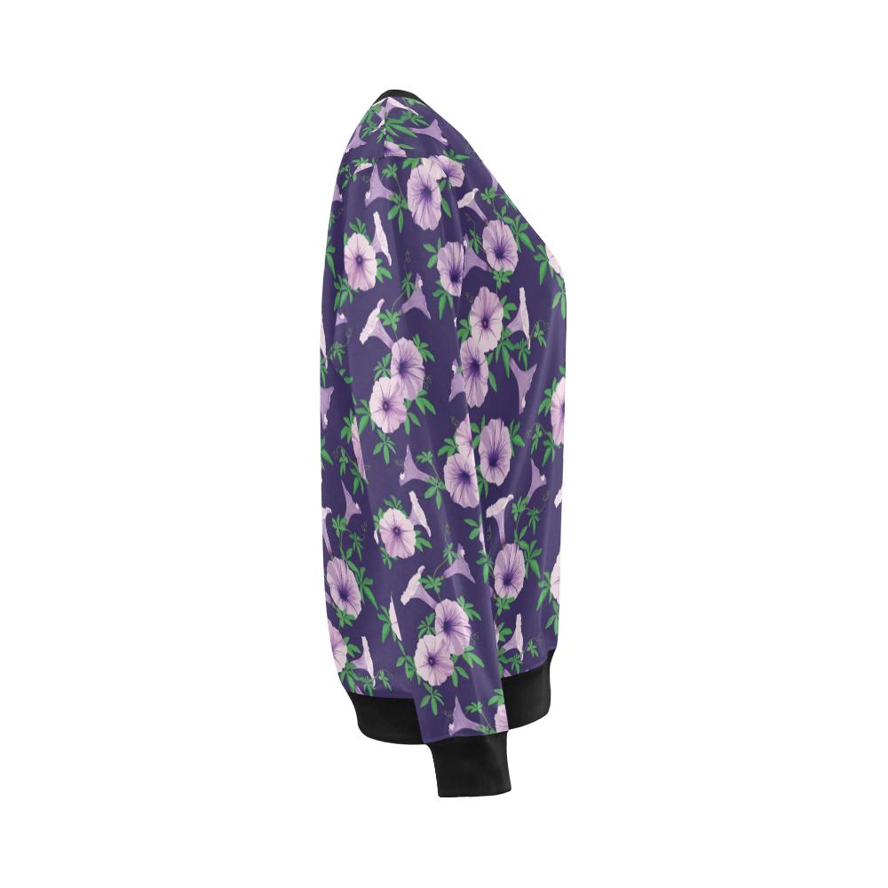 Morning Glory Pattern Print Design MG01 Women Long Sleeve Sweatshirt-JorJune