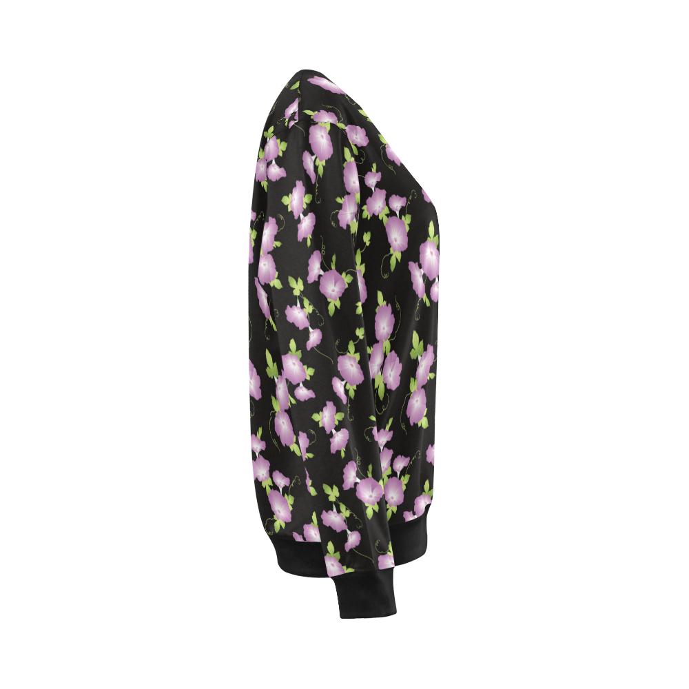 Morning Glory Pattern Print Design MG02 Women Long Sleeve Sweatshirt-JorJune