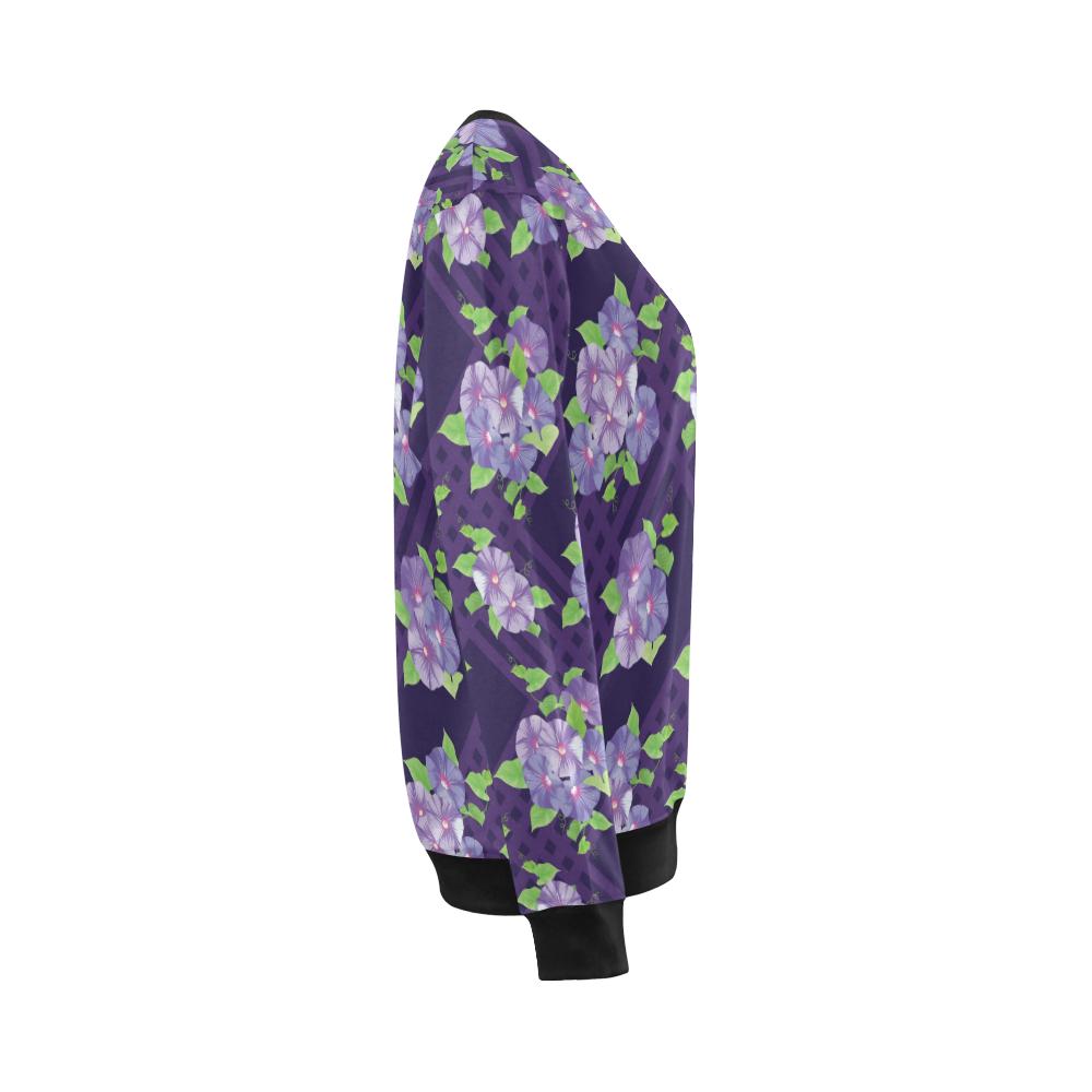Morning Glory Pattern Print Design MG03 Women Long Sleeve Sweatshirt-JorJune