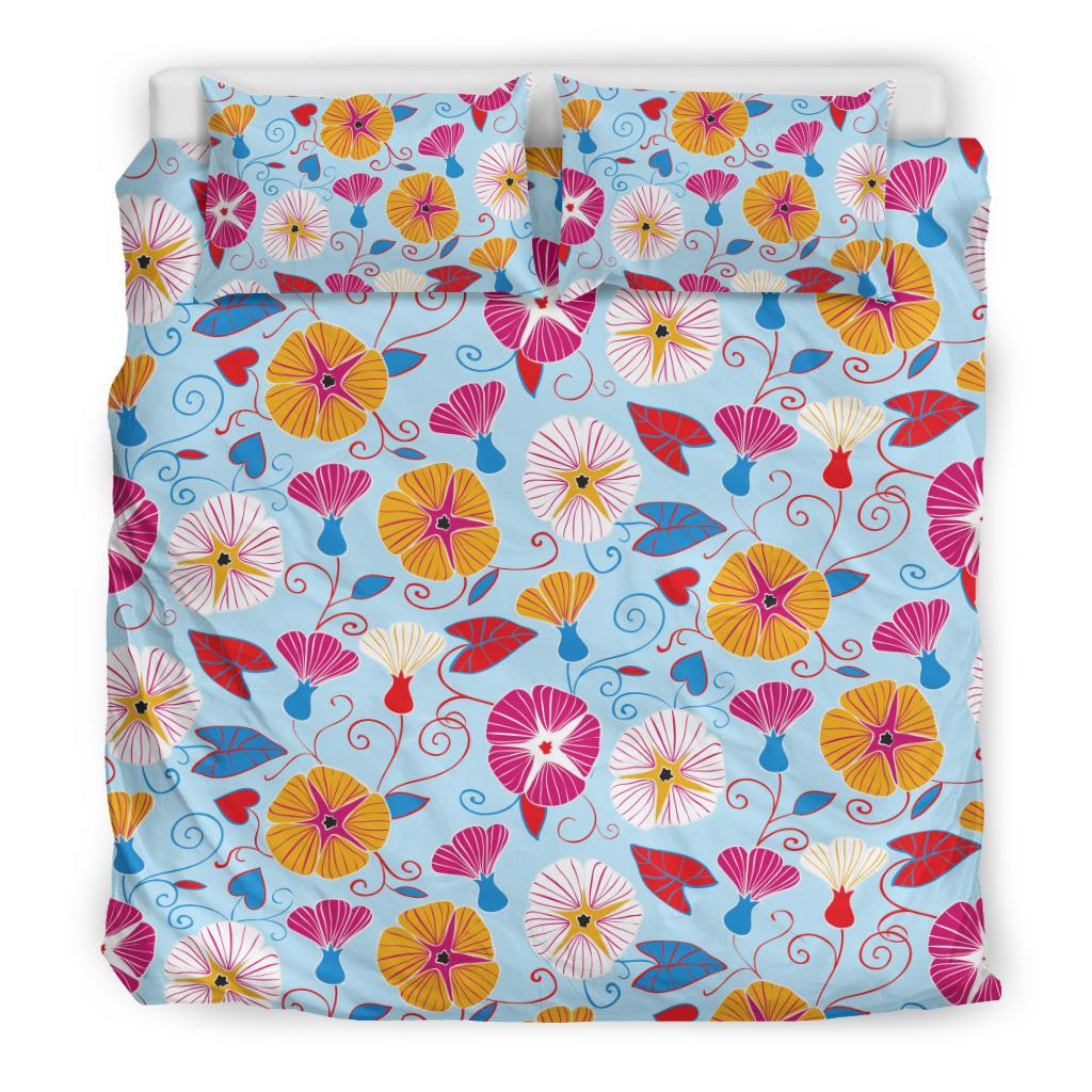 Morning Glory Pattern Print Design MG06 Duvet Cover Bedding Set-JORJUNE.COM