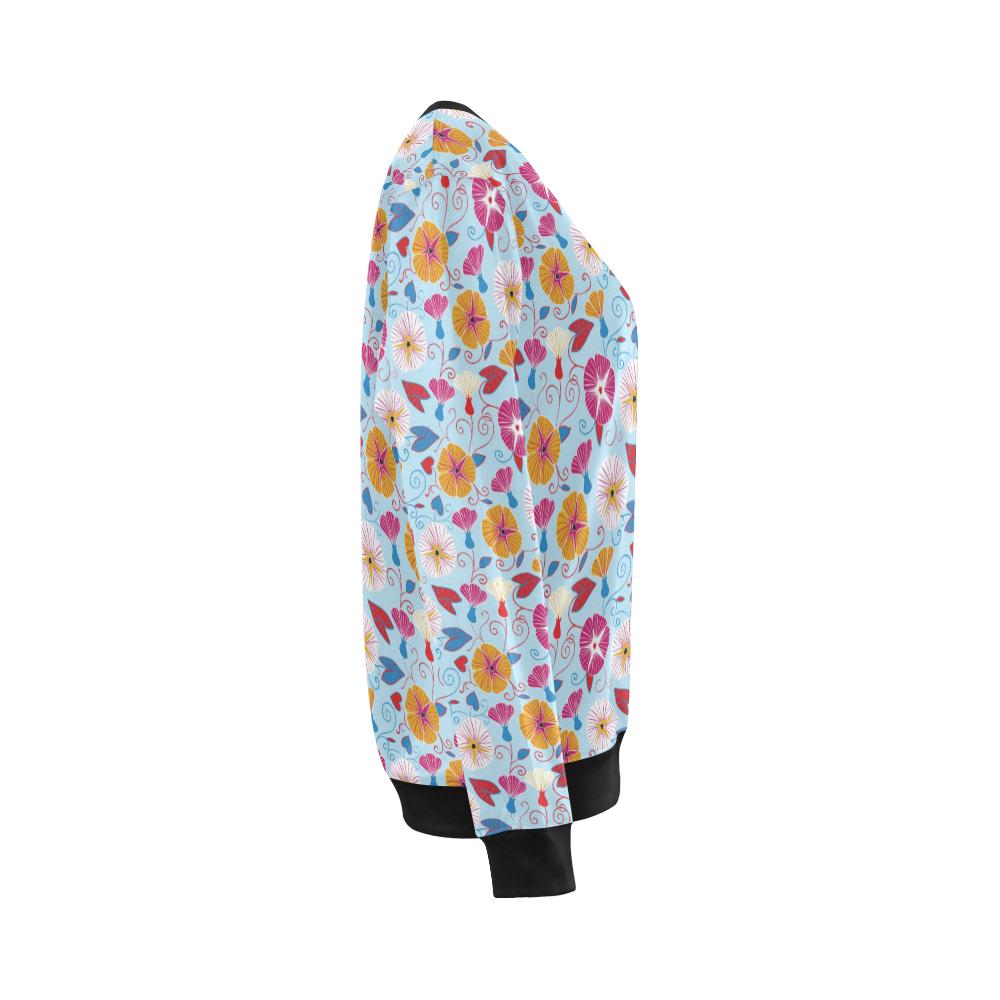 Morning Glory Pattern Print Design MG06 Women Long Sleeve Sweatshirt-JorJune