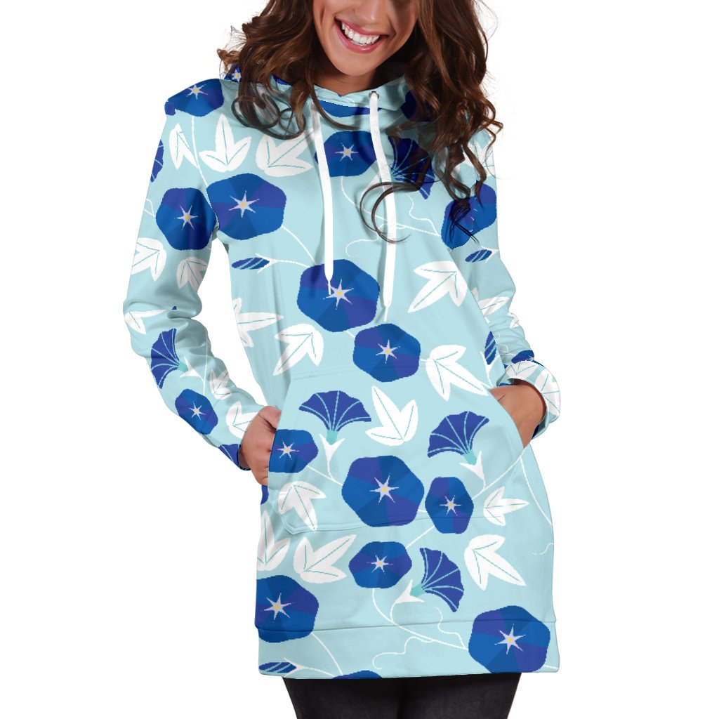 Morning Glory Pattern Print Design MG07 Women Hoodie Dress