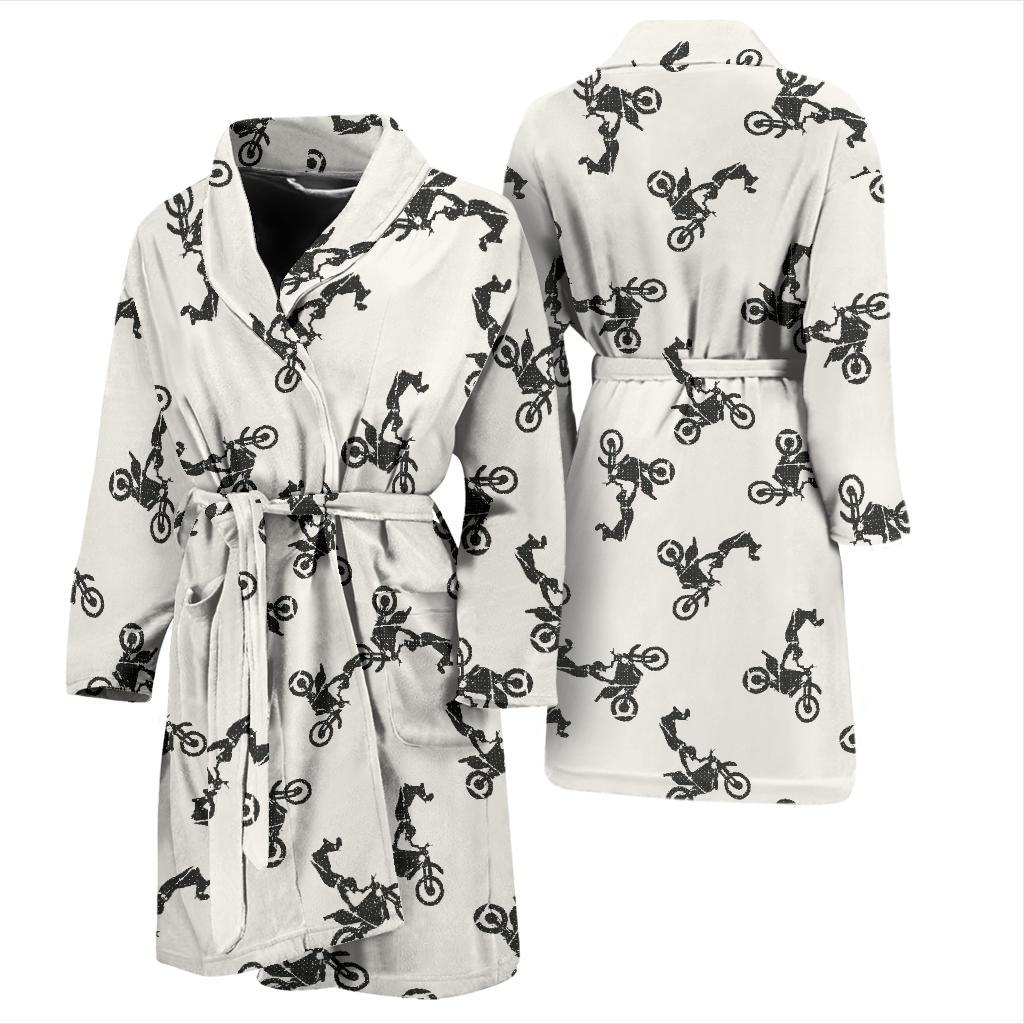 Motocross Pattern Print Design 03 Men Bathrobe-JORJUNE.COM
